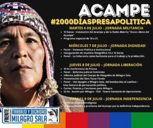 Realizan acampe en Argentina por la libertad de Milagro Sala