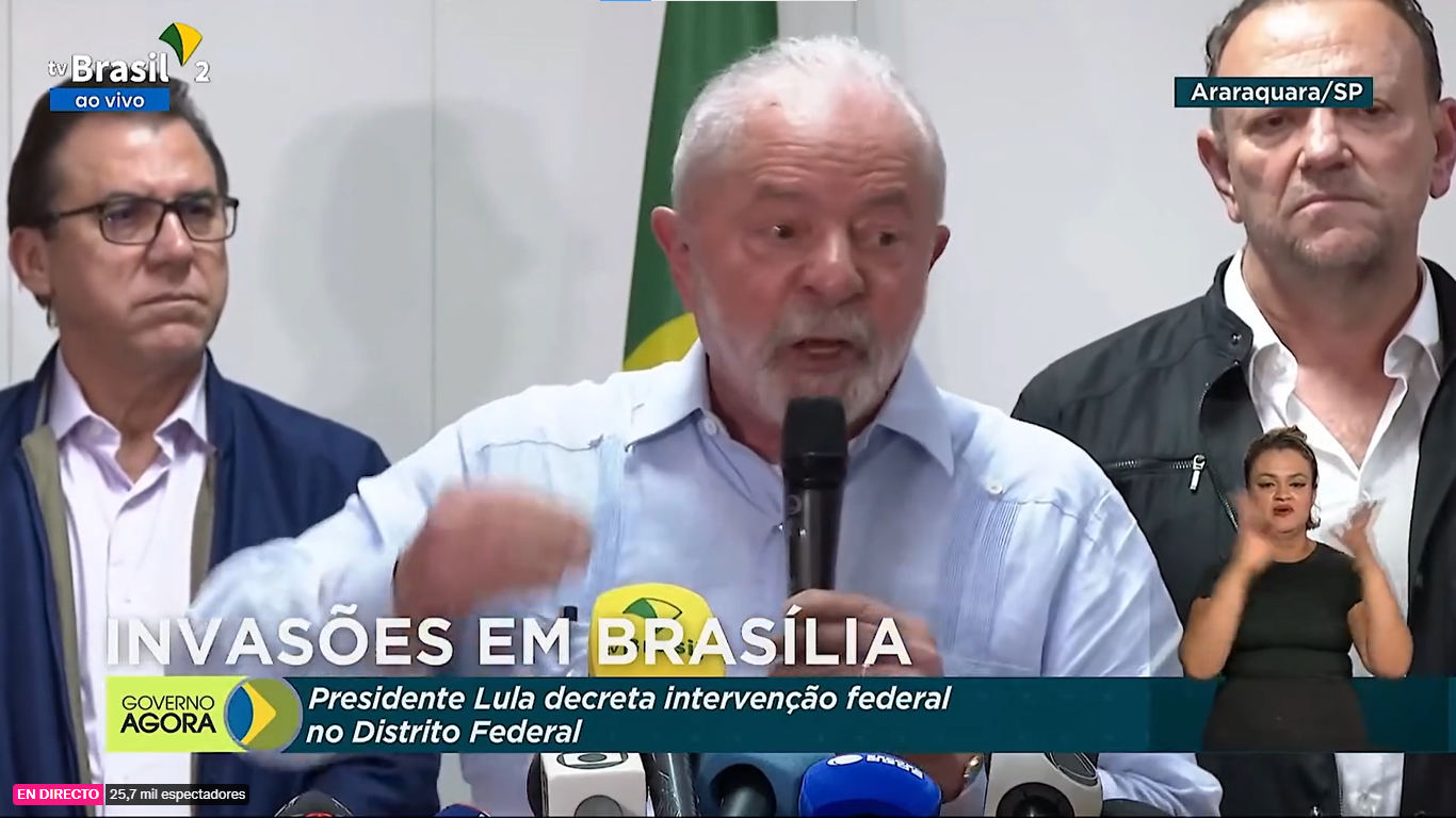 Intento de golpe: Lula decretó intervención federal a Brasilia 